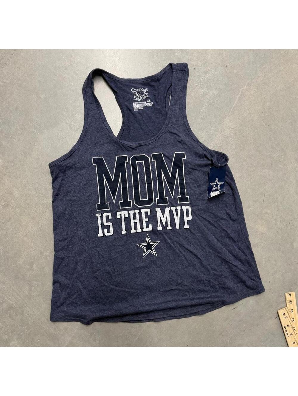 Y2K NWT Dallas Cowboys Mom Navy Blue Tank Top Shirt Sized XL